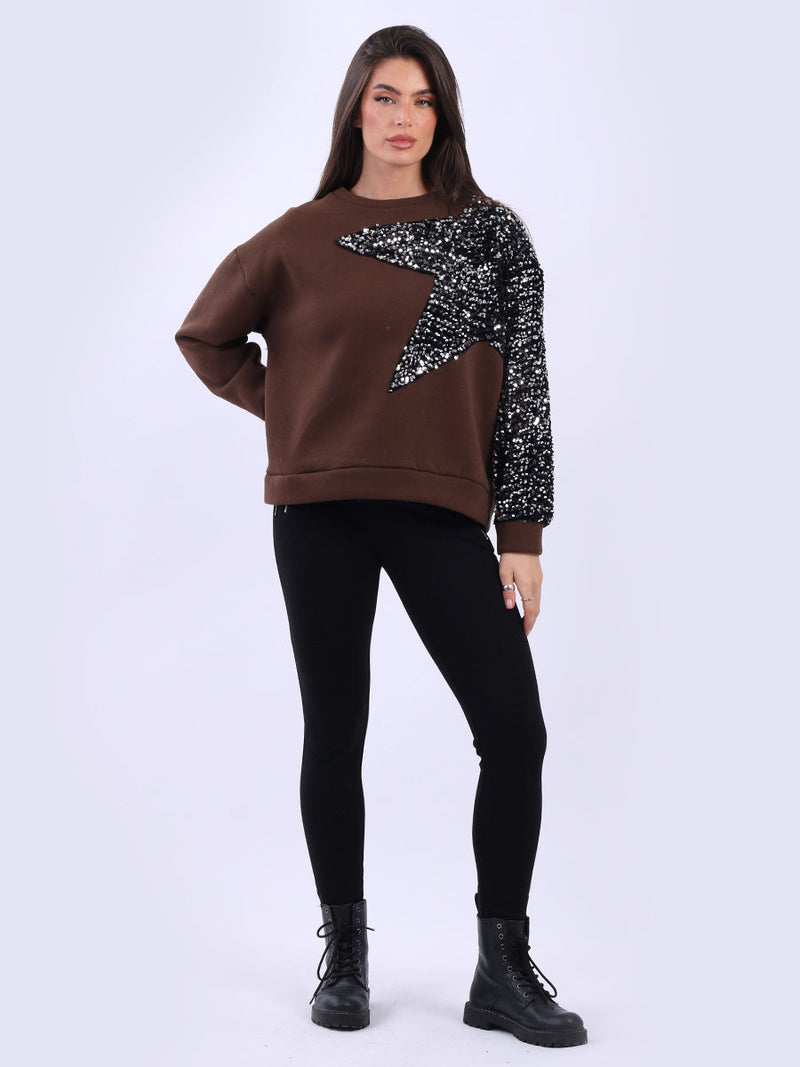Baggy Fleece Top Chocolate