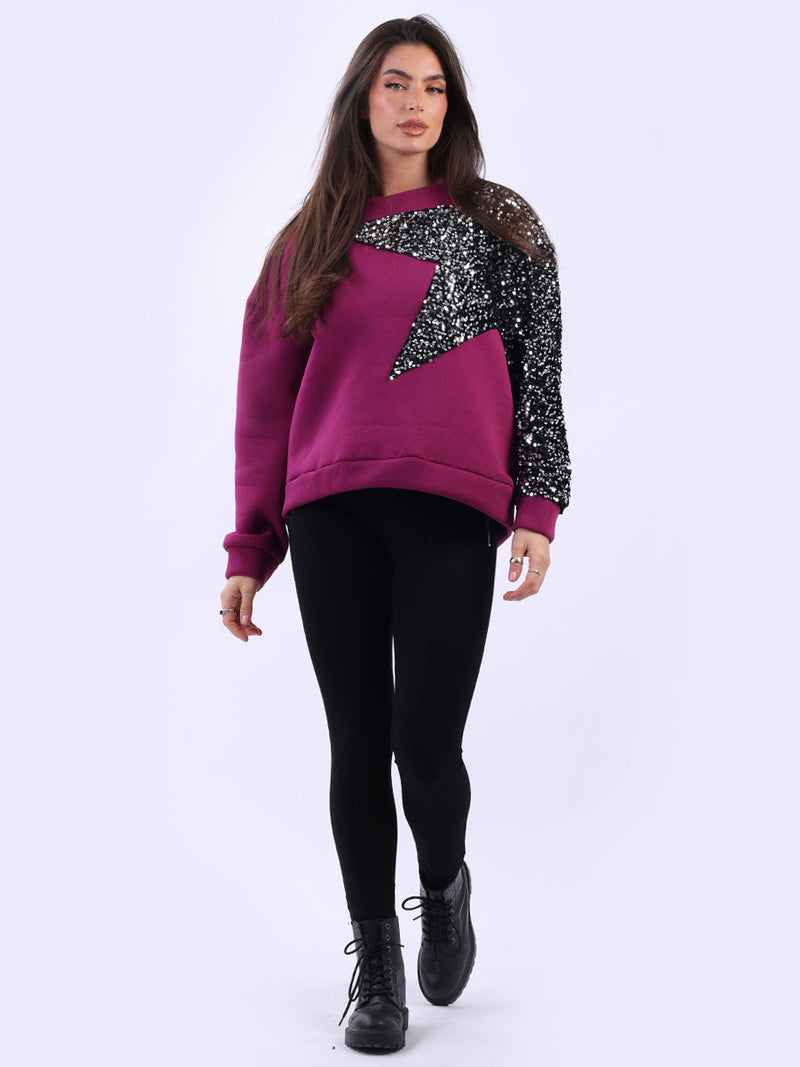 Baggy Fleece Top Magenta
