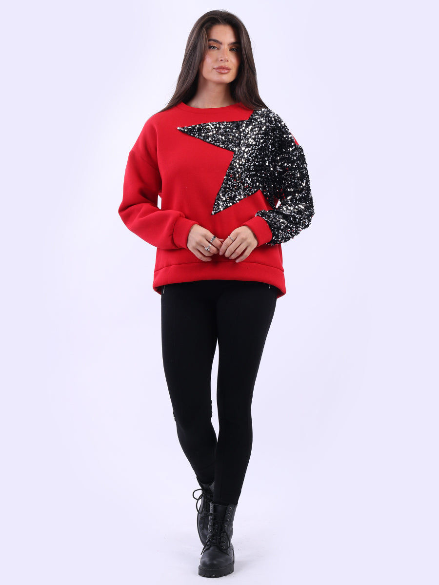 Baggy Fleece Top Red