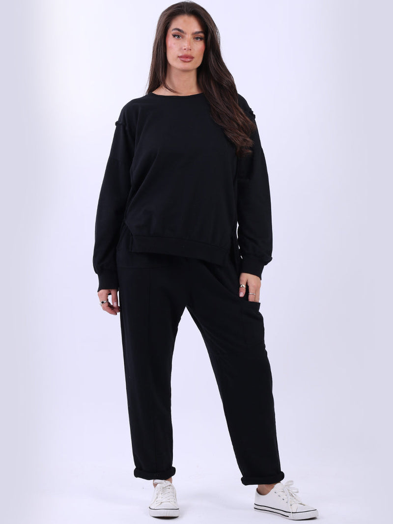 Cotton Sweat Top Black