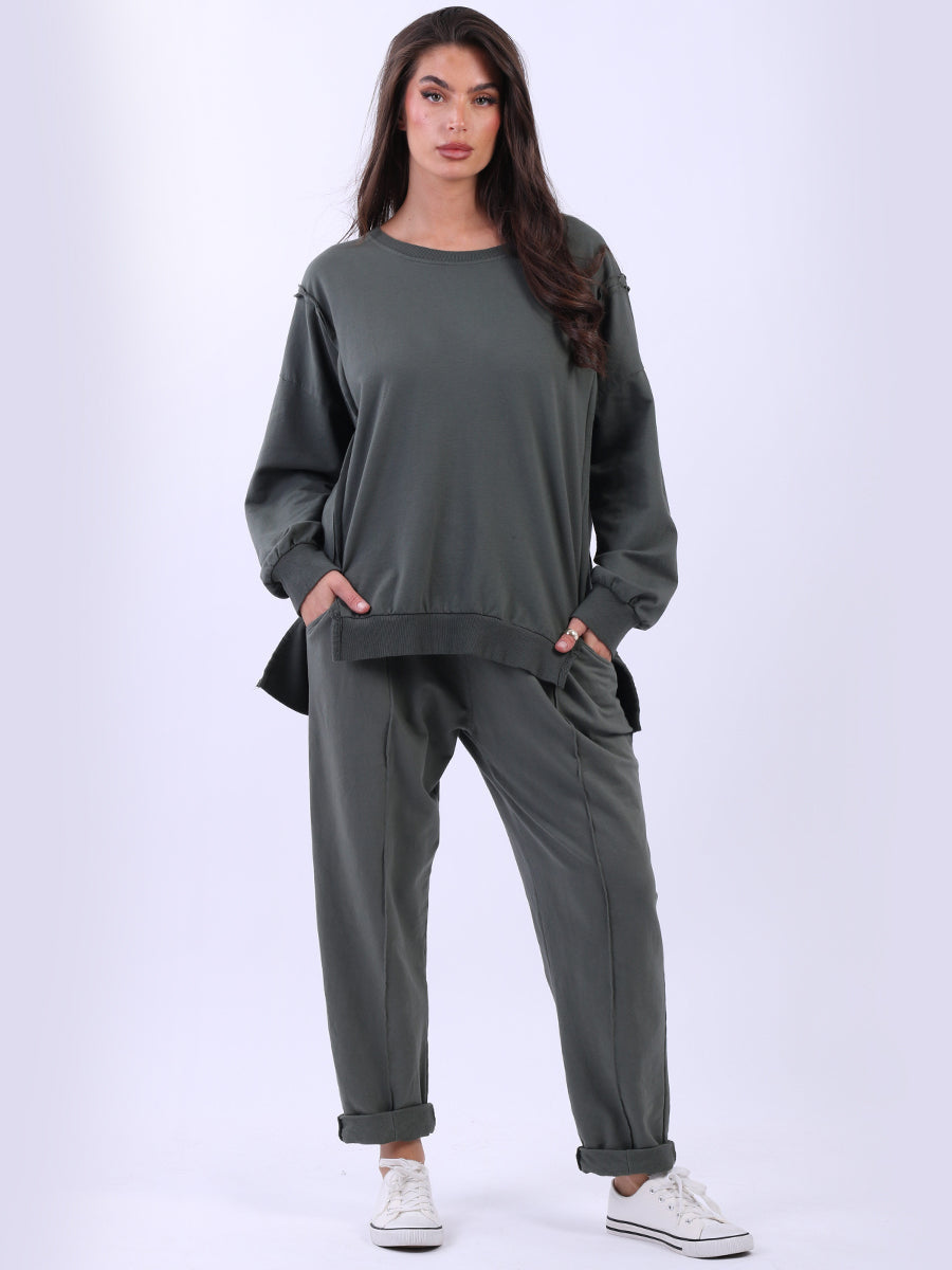 Cotton Sweat Top Khaki