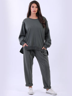 Cotton Sweat Top Khaki