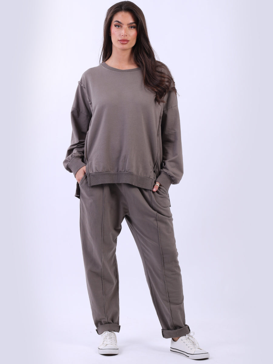 Cotton Sweat Top Mocha