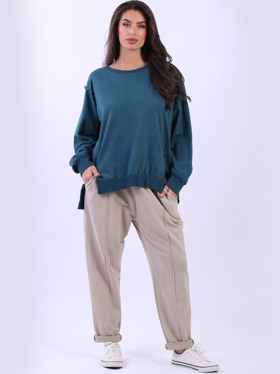 Cotton Sweat Top Teal