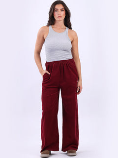 Solid Cotton Corduroy Trouser Wine