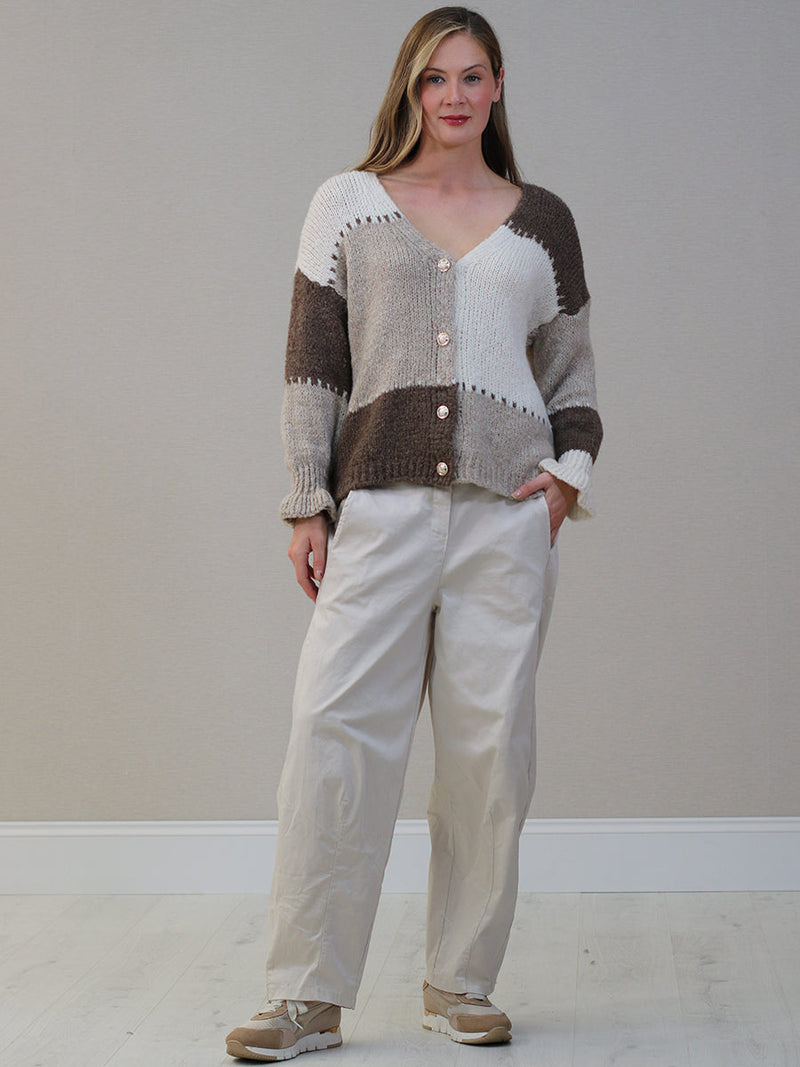 Wool Knitted Cardigan Beige