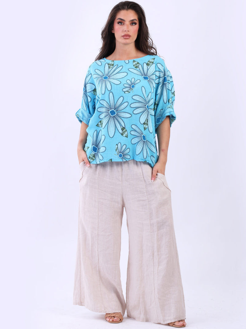 Baggy Cotton Box Top Azure