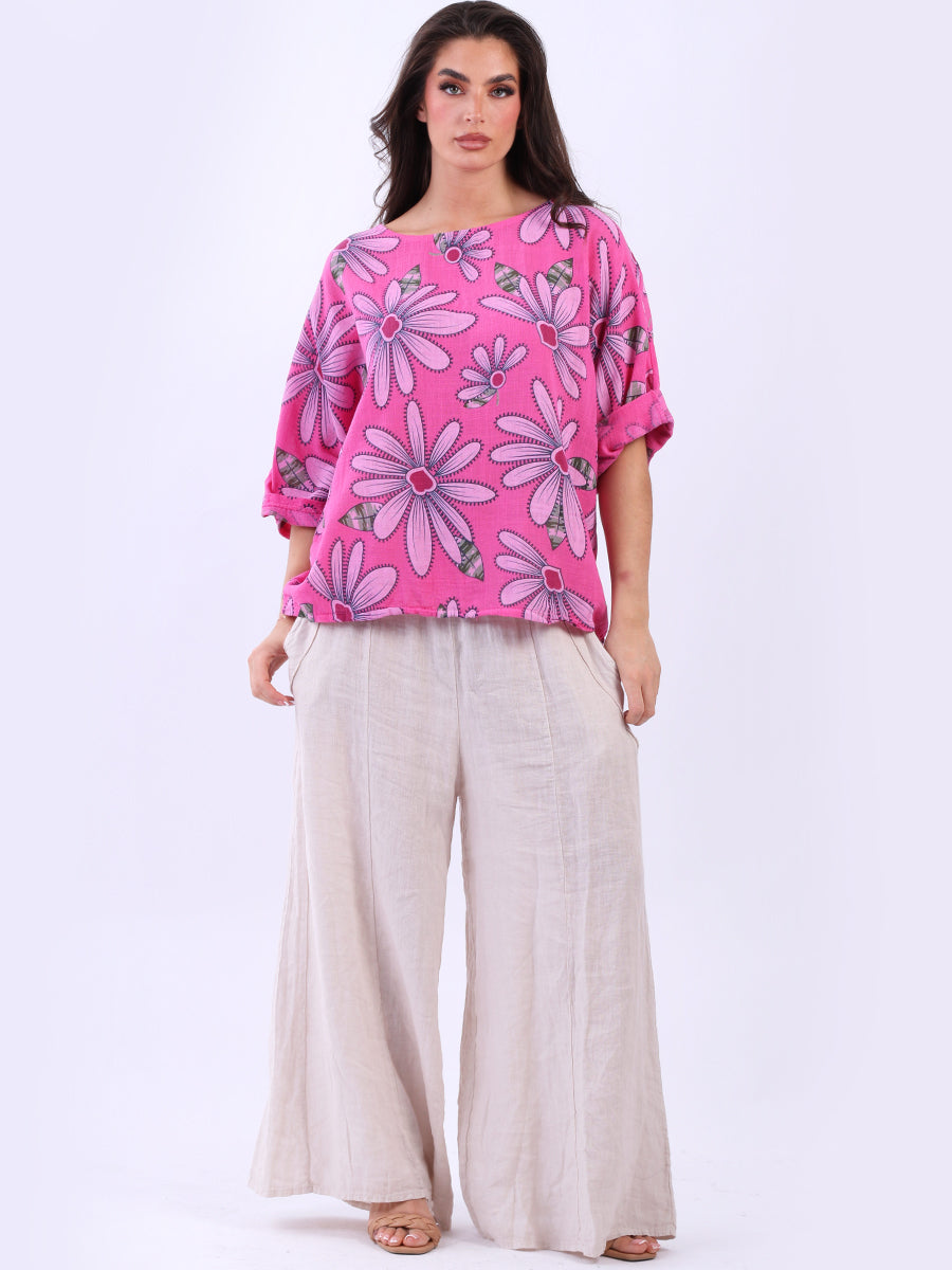 Baggy Cotton Box Top Fuchsia