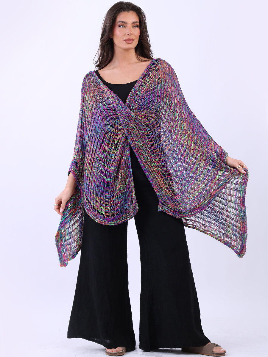 Knitted Multi Wrap Cover Up Magenta