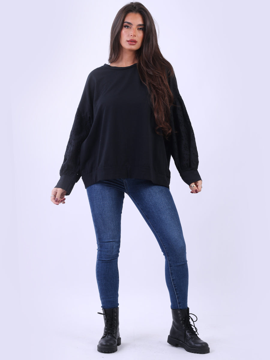 Women Cotton Boxy Top Black