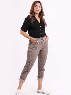 Denim Cotton Joggers Mocha