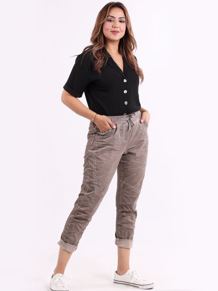 Denim Cotton Joggers Mocha