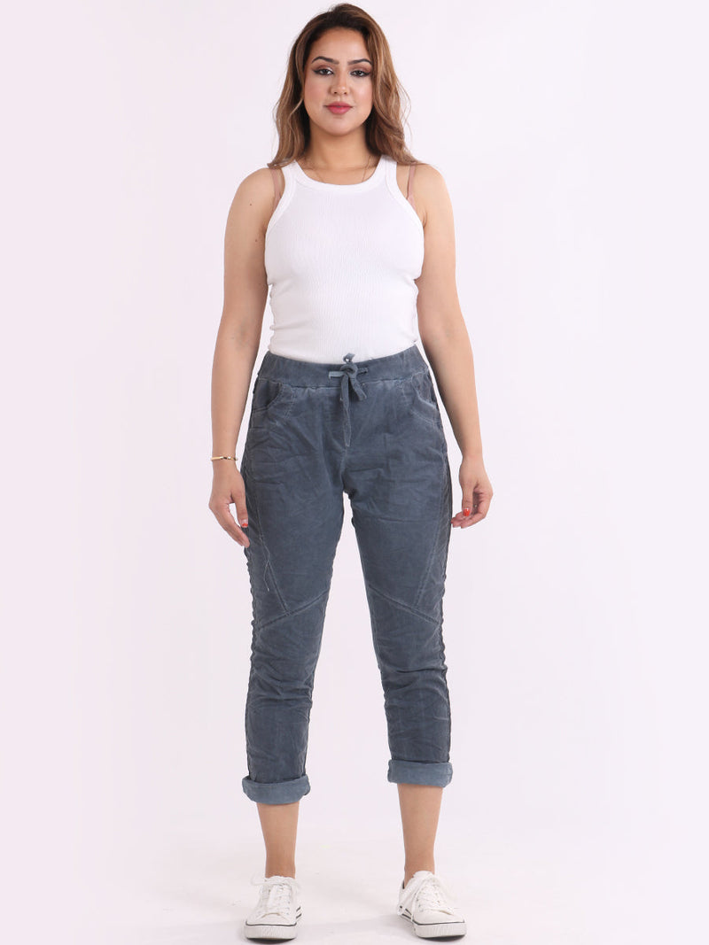 Denim Cotton Joggers Navy