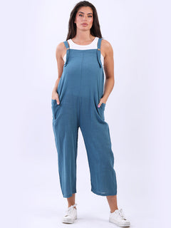 Plain Strappy Dungaree Teal