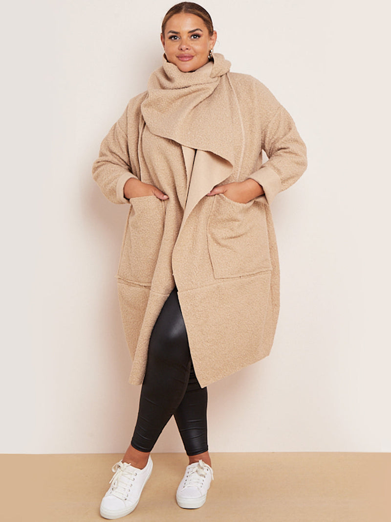 Woolen Oversized Coat Beige