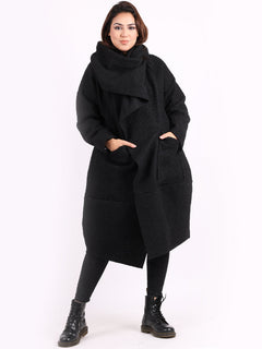 Woolen Oversized Coat Black