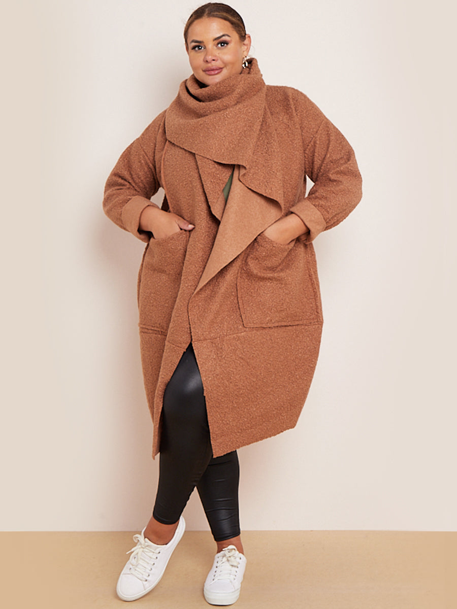 Woolen Oversized Coat-Camel