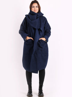 Woolen Oversized Coat Navy