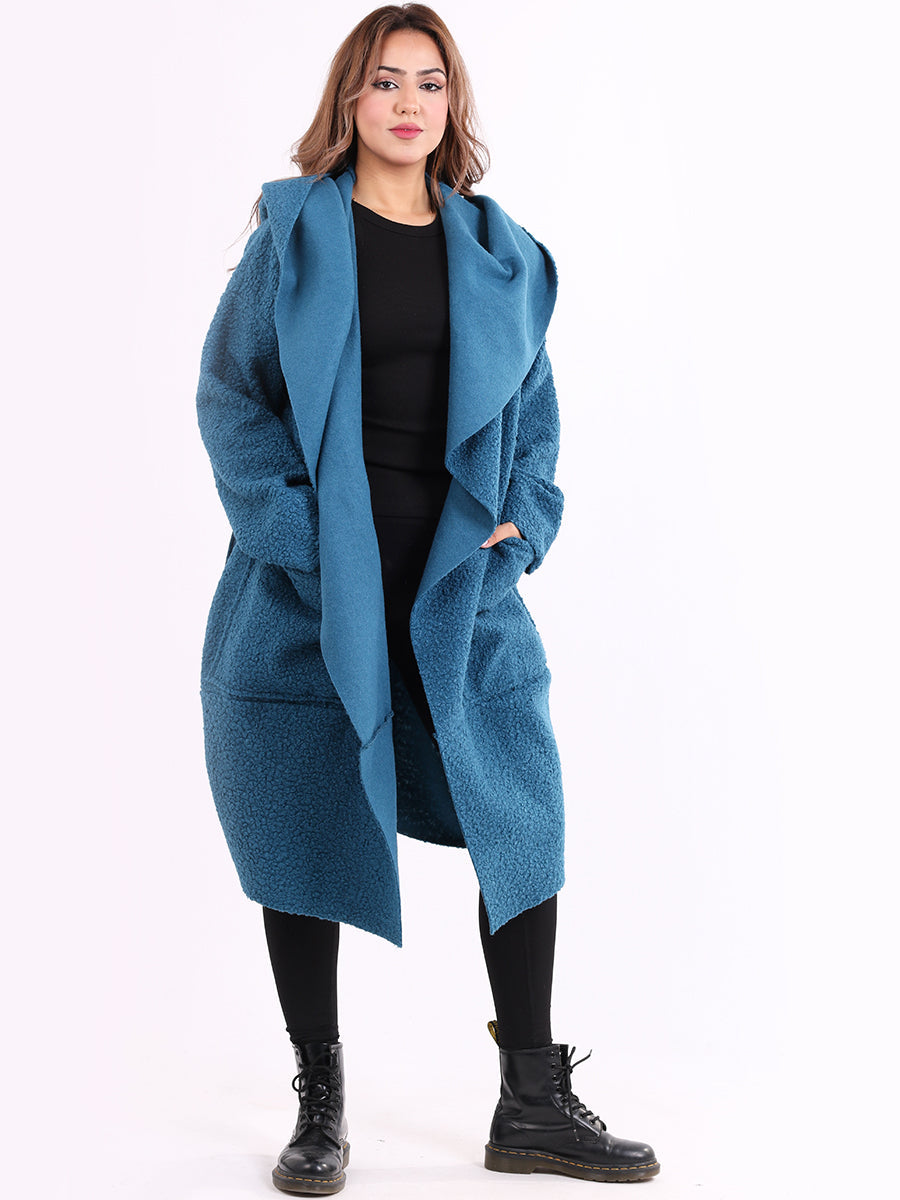Woolen Oversized Coat Teal