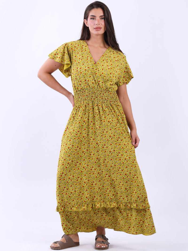 Floral Boho Maxi Dress Mustard