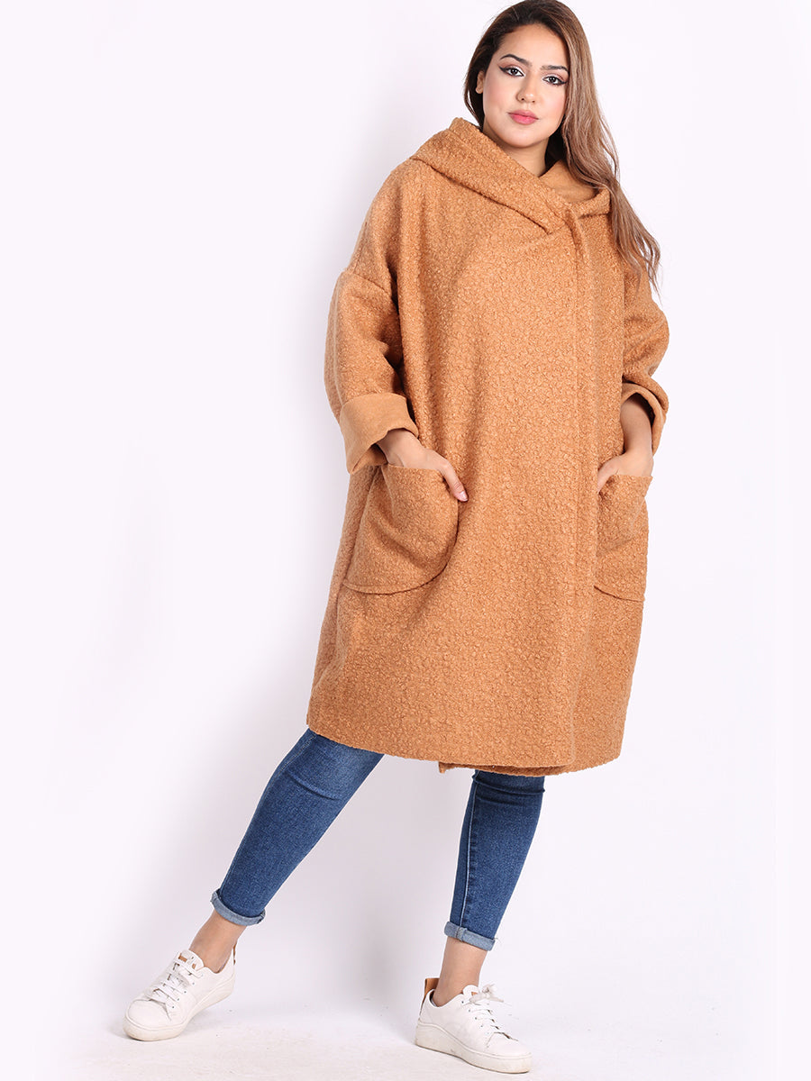 Woolen Lagenlook Jacket Camel