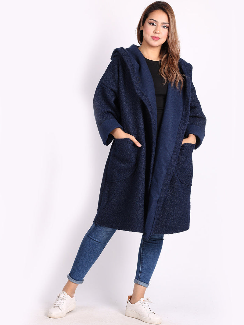 Woolen Lagenlook Jacket Navy