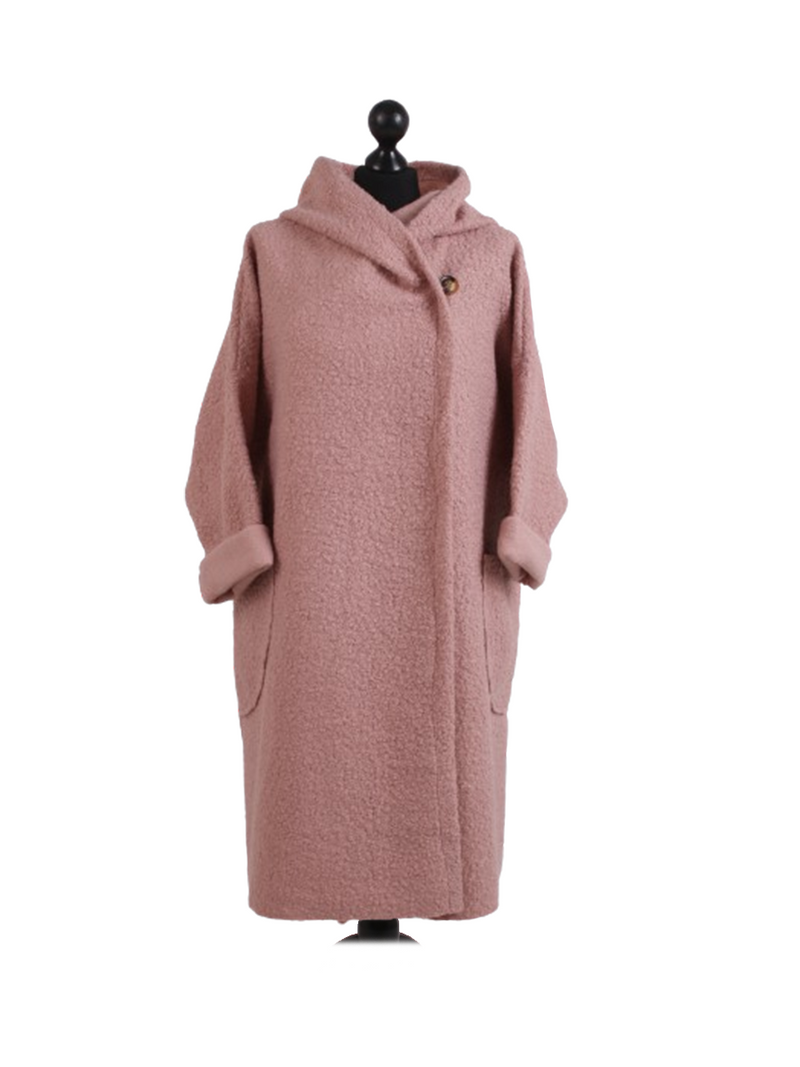 Woolen Lagenlook Jacket Pink
