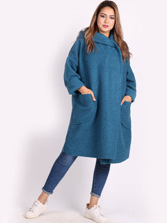Woolen Lagenlook Jacket Teal