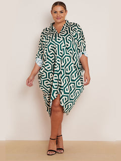 Women Drape Midi Dress Teal
