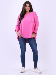 Lagenlook Cotton Tunic Top Fuchsia