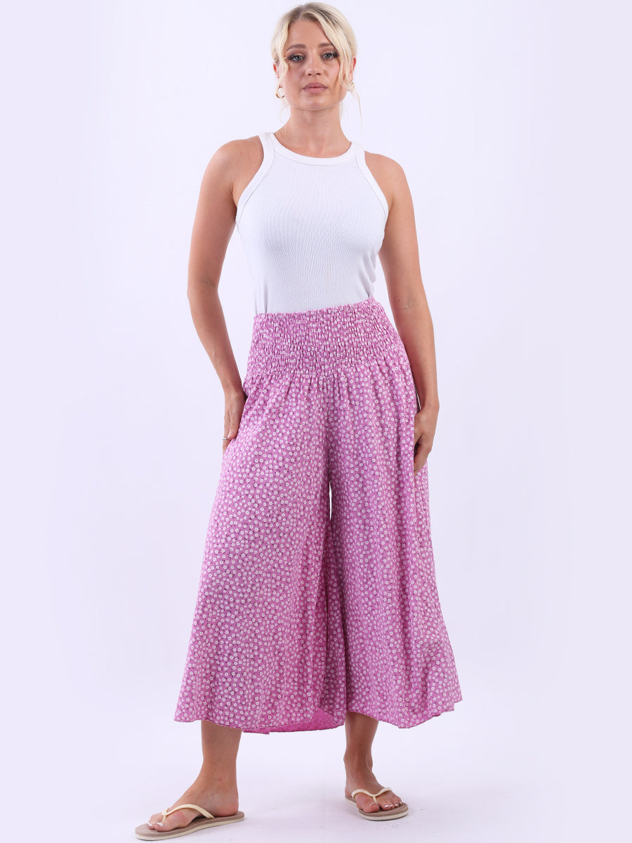 Wide Leg Floral Pant Fuchsia