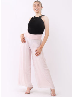Wide Leg Silk Trouser Pink