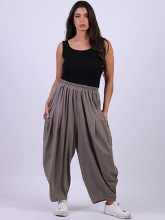 Balloon Hem Cotton Pant Mocha
