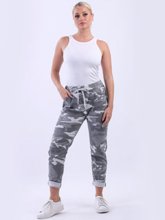 Women Camouflage Magic Pants Silver