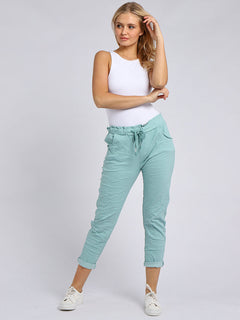 Ladies Skinny Solid Magic Pant Ocean Blue