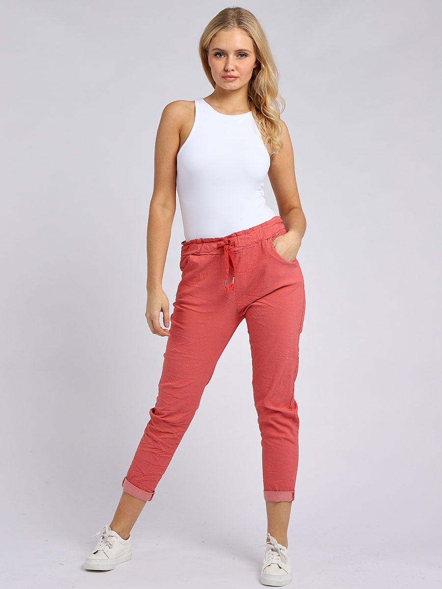 Ladies Skinny Solid Magic Pant Sugar Poppy