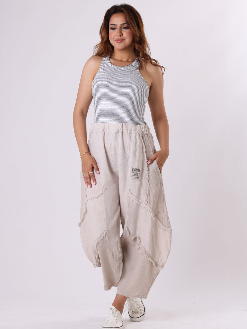 Women Linen Trouser Beige