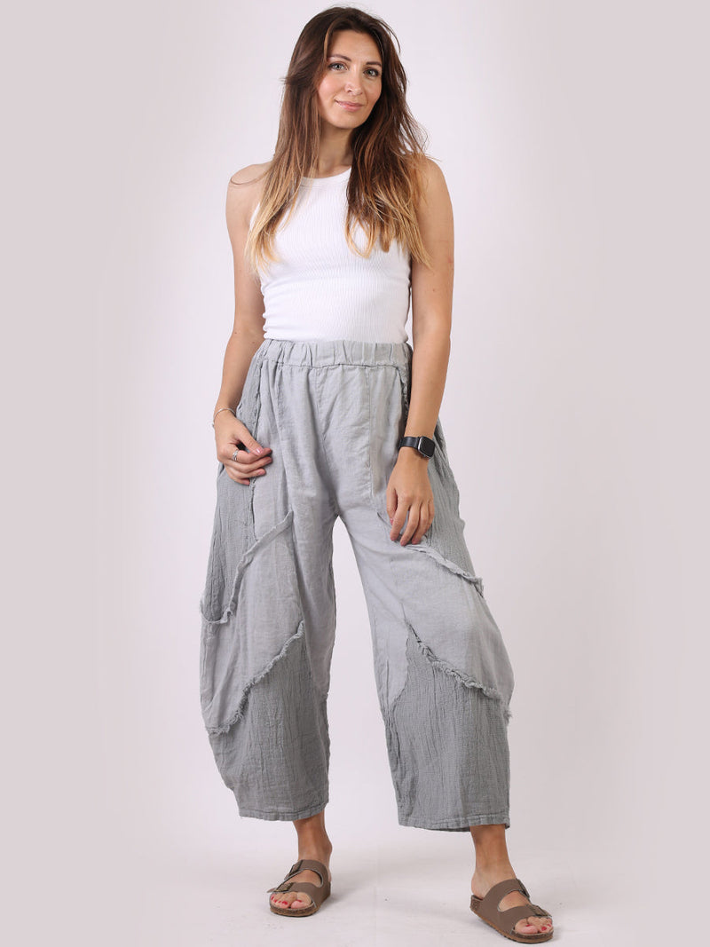 Women Linen Trouser Silver