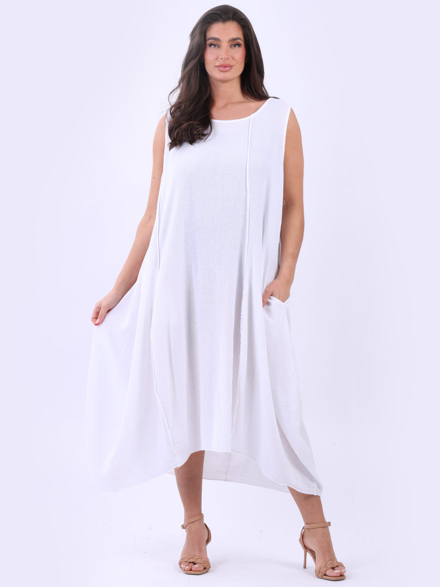 Oversized Plain Cotton Dress White