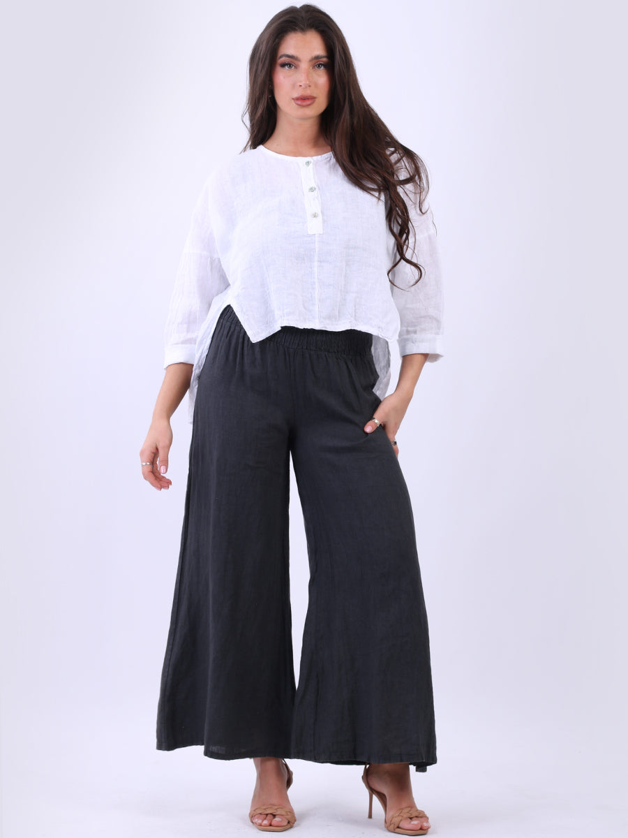 Plain Linen Hi-Lo Top White