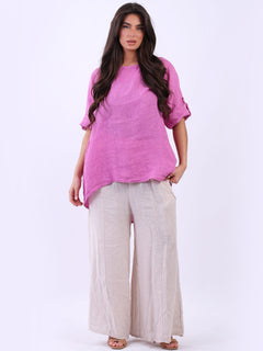 Baggy Loose Fit Top Raspberry