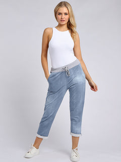 Plain Cotton Trouser Light Denim