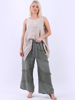 Linen Wide Leg Pant Khaki