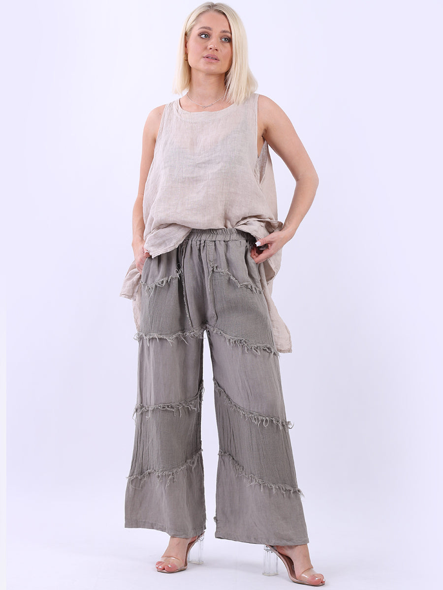 Linen Wide Leg Pant Mocha