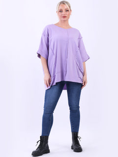 Hopsack Baggy Cotton Top Lilac