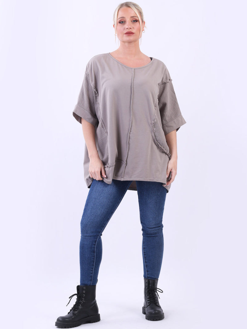 Hopsack Baggy Cotton Top Mocha
