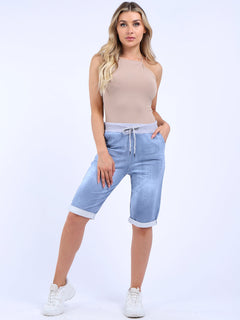 Ladies Cotton Shorts Light Denim