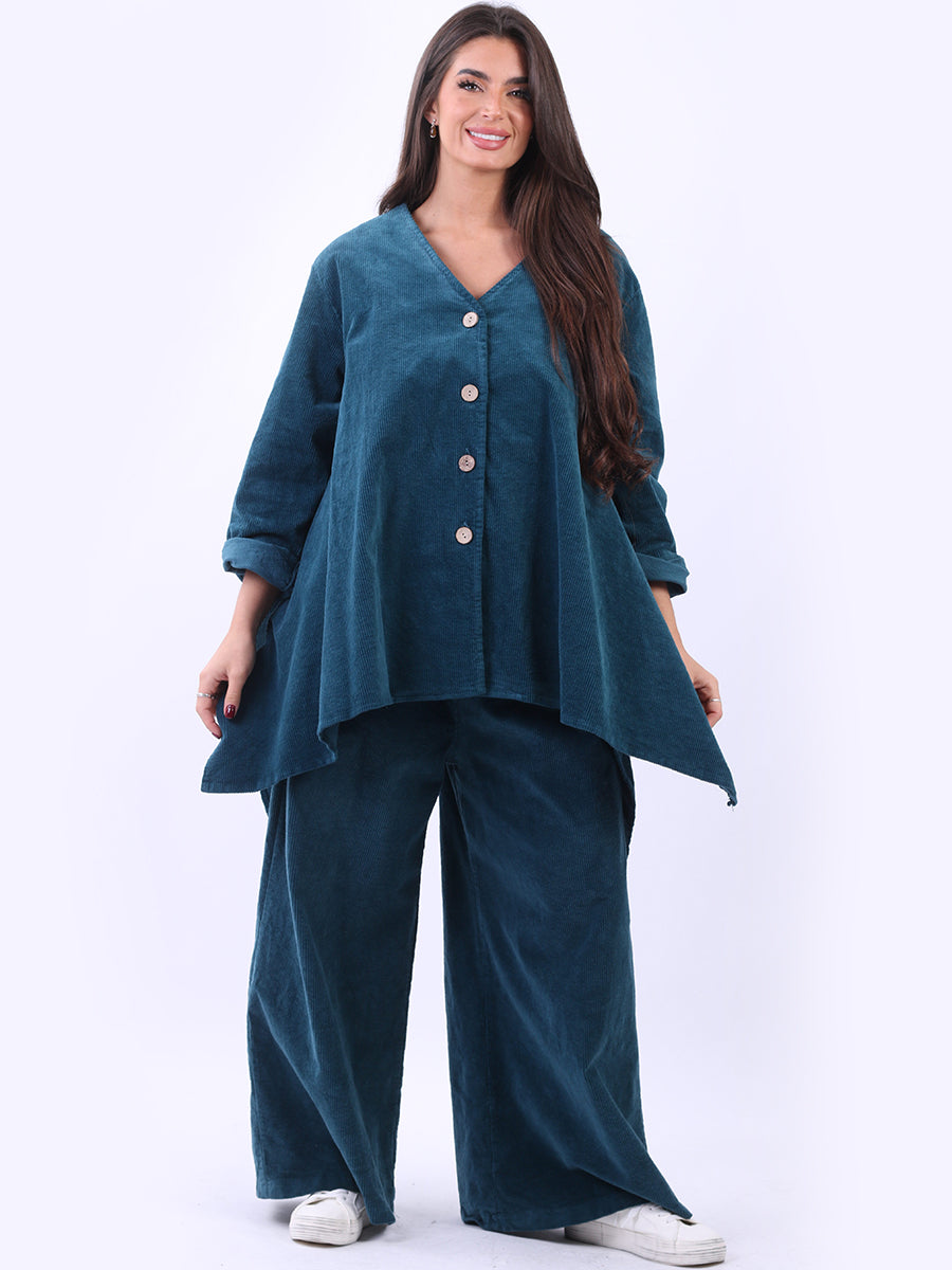 Cotton Corduroy Top Teal