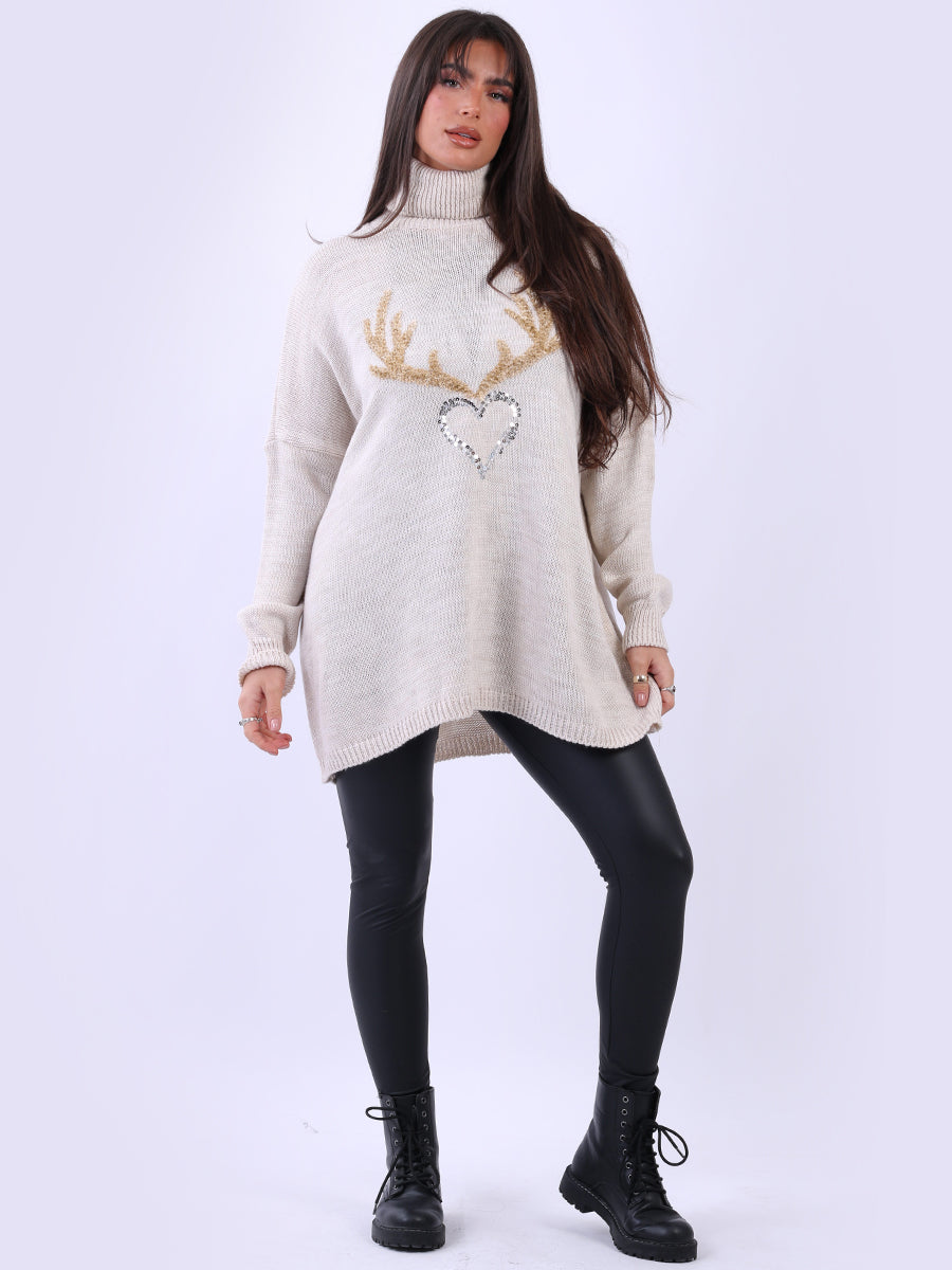 Wool Knitted Jumper beige
