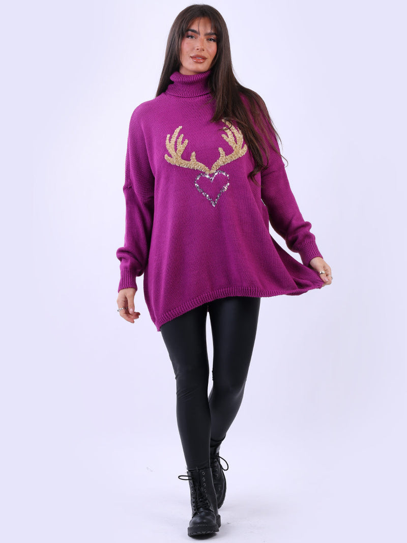 Wool Knitted Jumper Magenta